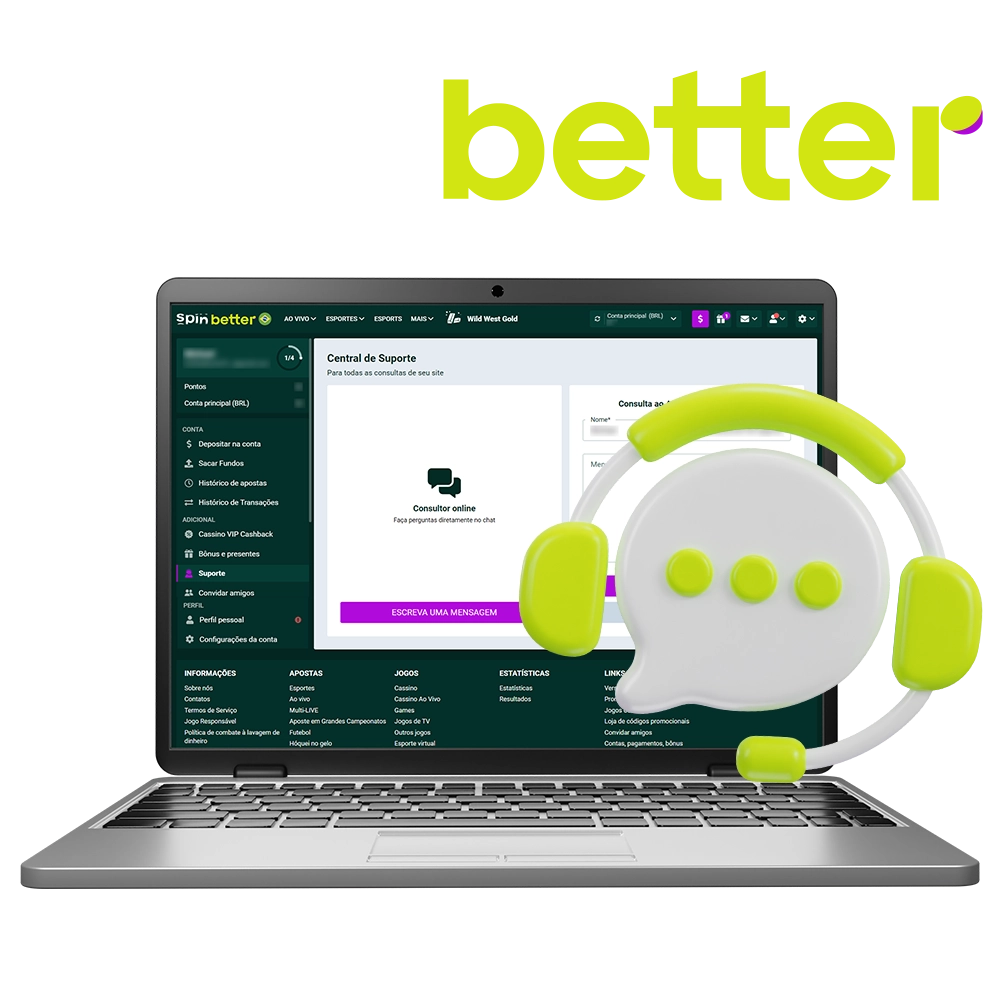 A equipa de apoio da Spinbetter está disponível 24 horas por dia.