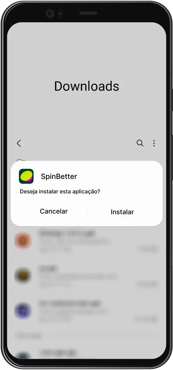 Tela de instalação de aplicativo no Android mostrando o andamento da instalação e o botão instalar em evidência.