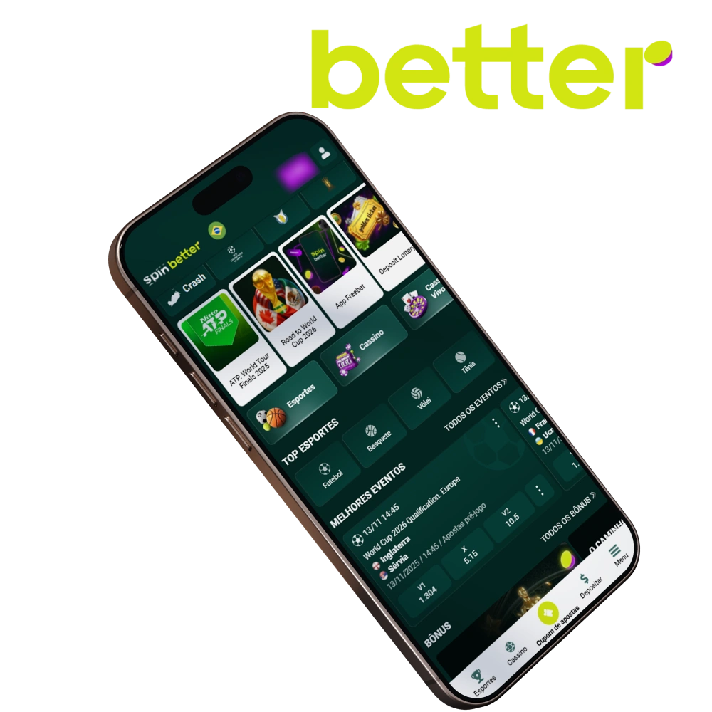 Acesse o SpinBetter mais rapidamente com o aplicativo móvel SpinBetter.