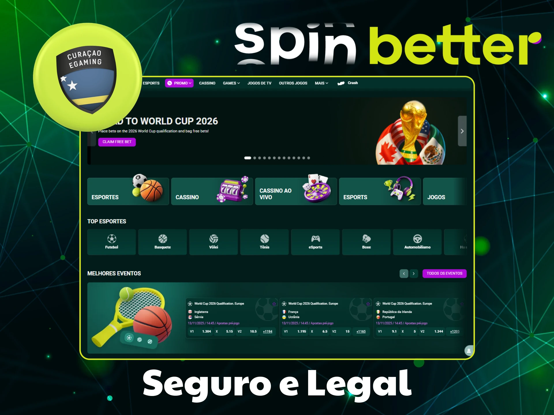 Jogue apenas em fontes confiáveis, como o SpinBetter.