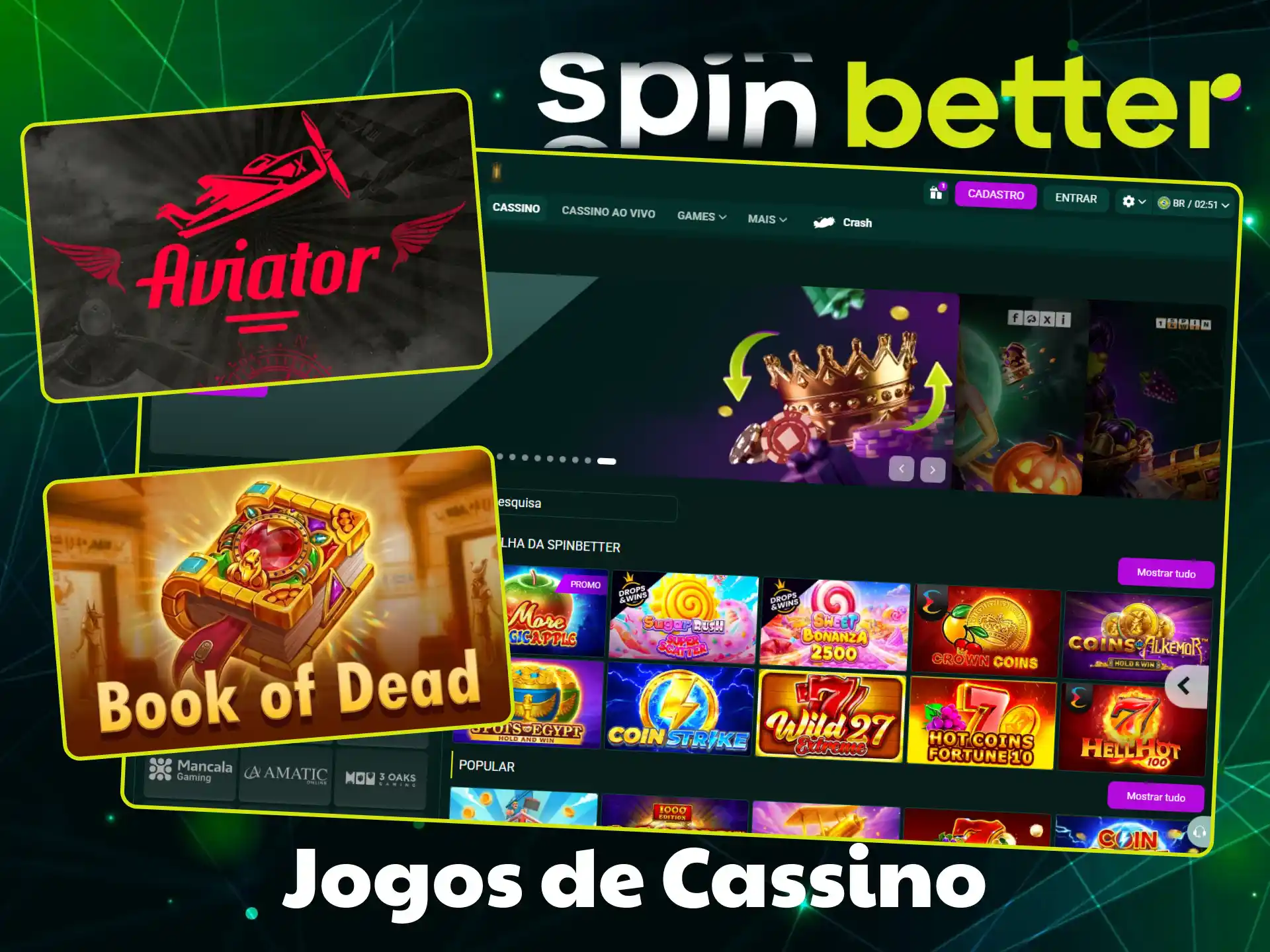 Divirta-se com seus caça-níqueis, jackpot e outros jogos favoritos no SpinBetter.